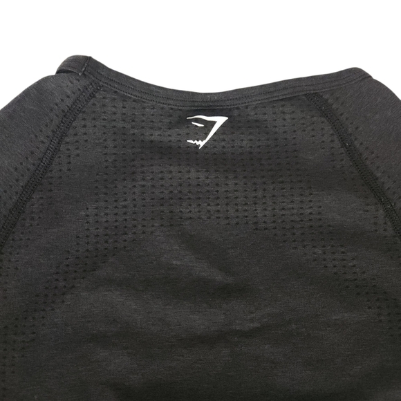 GYMSHARK Black Long Sleeve Crop Top with Thumbholes Vital Seamless Crop Small - Picture 7 of 11